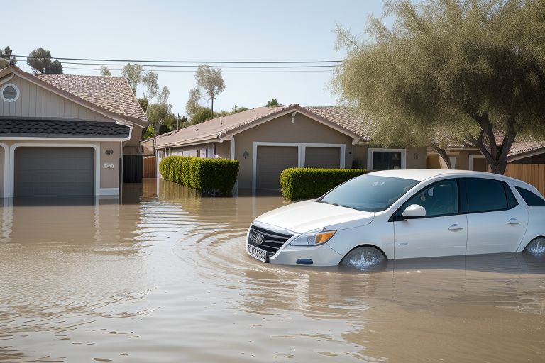 Flooded residential street